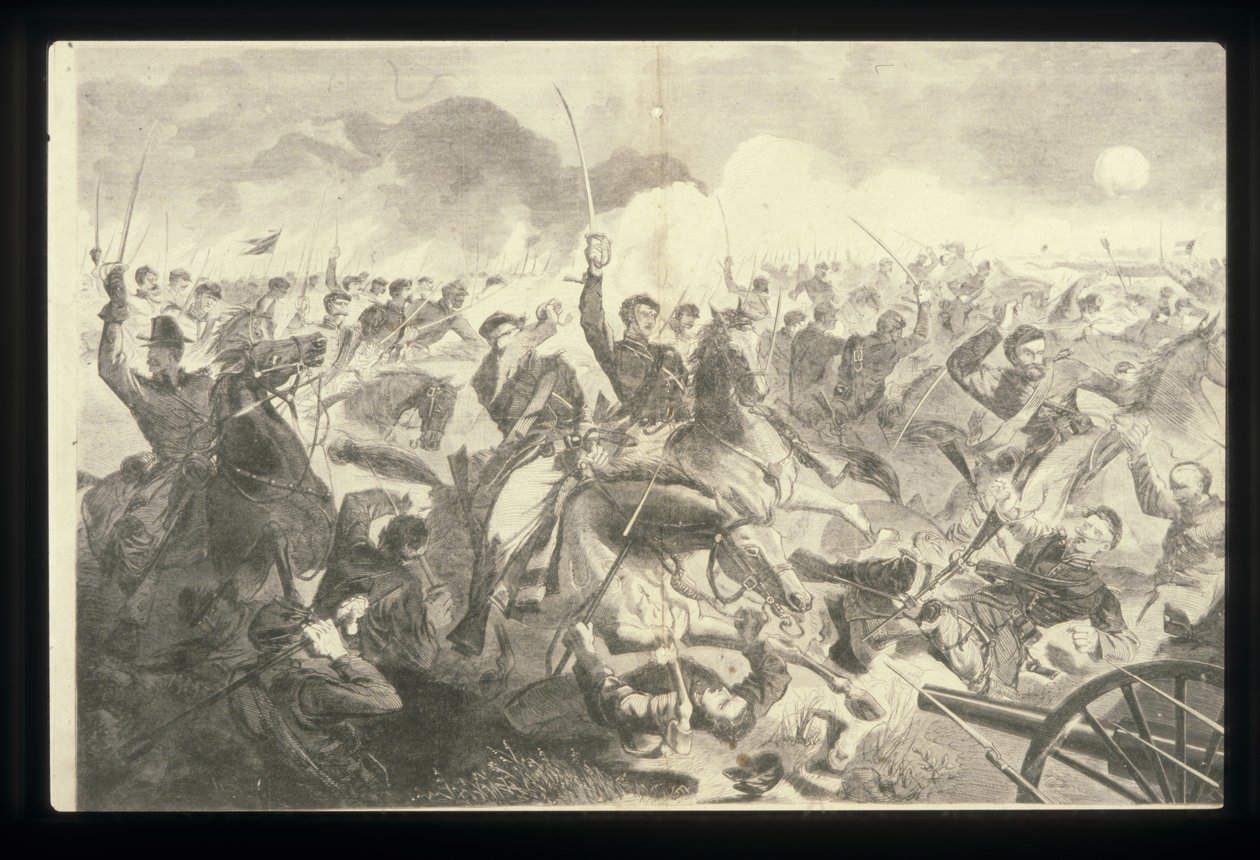 The War For The Union 1862 - Bir Süvari Saldırısı (ahşap gravür) by Winslow Homer