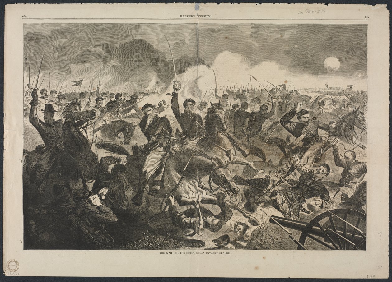 Birlik Savaşı, 1862 - Bir Süvari Hücumu, 1862. by Winslow Homer