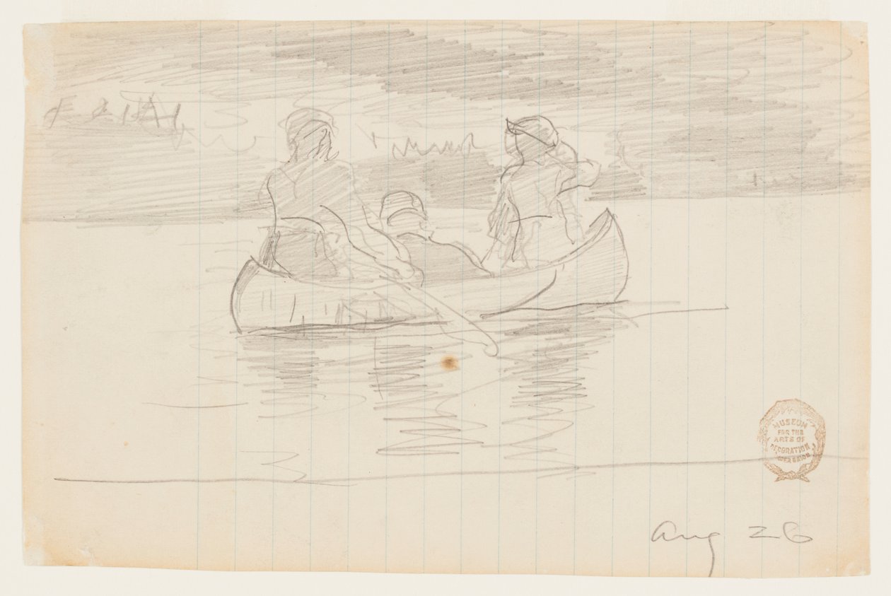 Kanoda Üç Adam, Il Manigne, Quebec by Winslow Homer