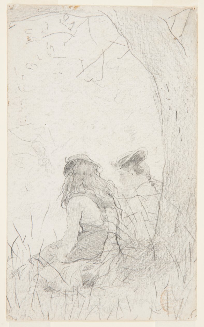 Bir Bankada Oturan İki Kız by Winslow Homer