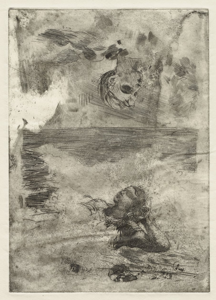 İki Kafa, "Undertow"dan sonra çalışma, c.1886, basılmış c.1967 by Winslow Homer