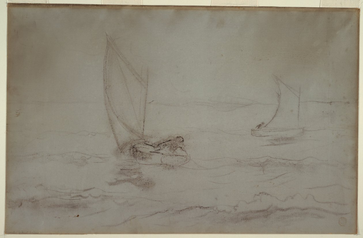 İki Sloop Yelken by Winslow Homer