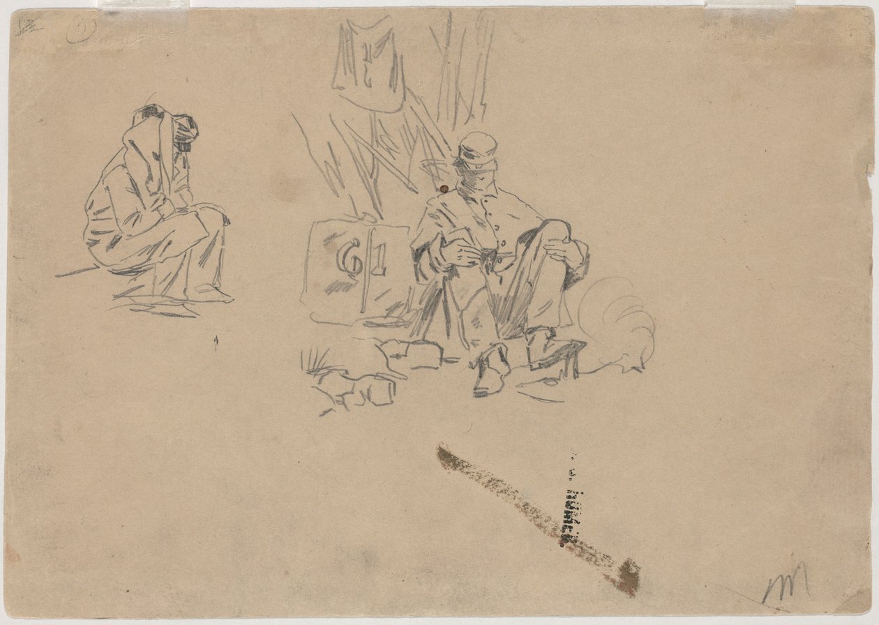 Dinlenen İki Asker [verso] by Winslow Homer