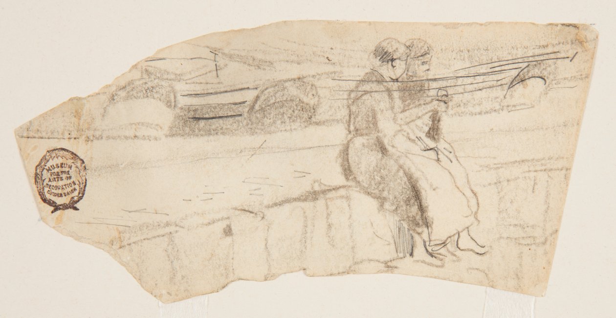 Deniz Duvarında Oturan İki Kadın, Cullercoats, İngiltere by Winslow Homer