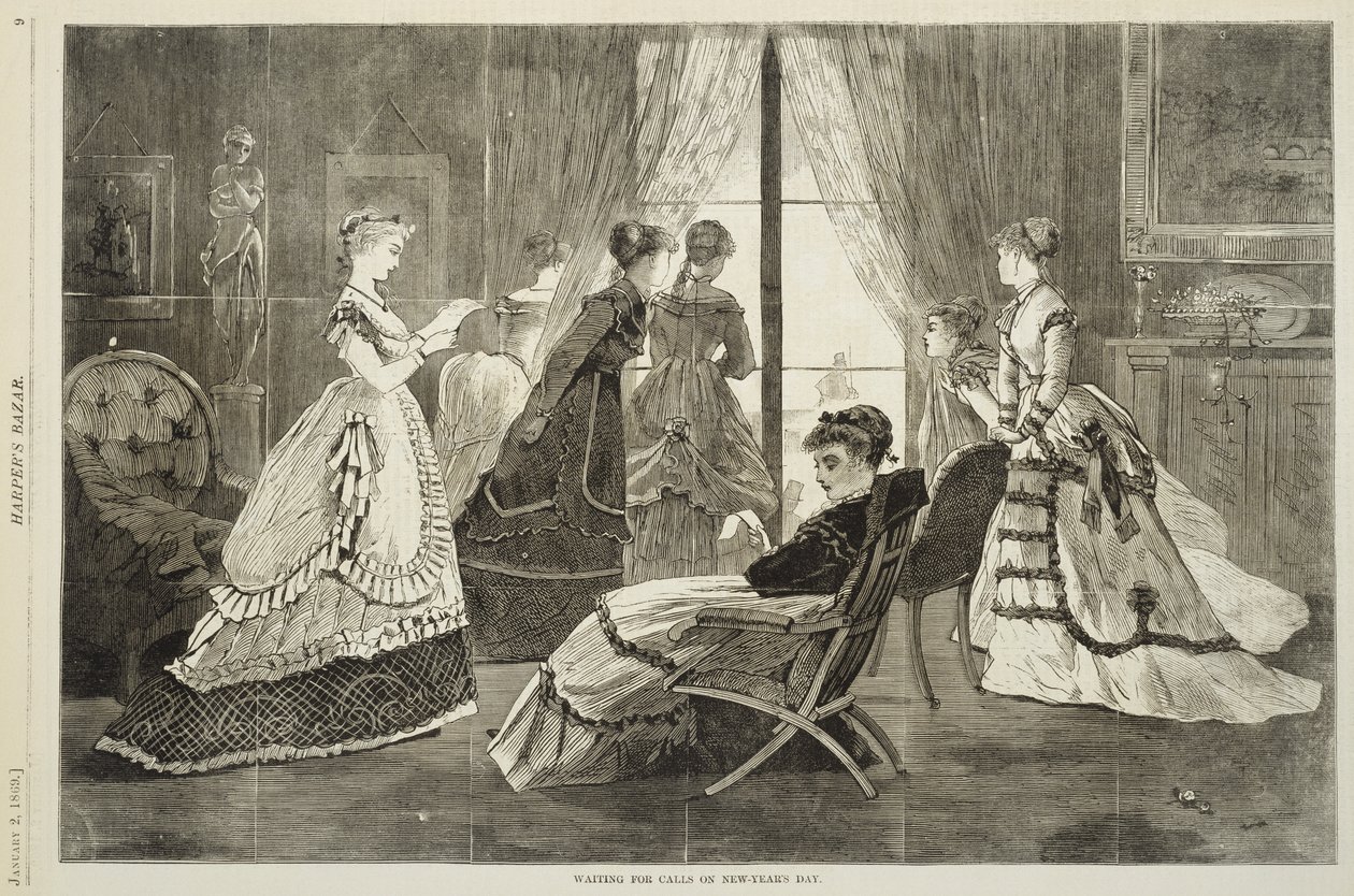 2 Ocak 1869 Yılbaşında Çağrı Bekleniyor (ahşap oyma) by Winslow Homer