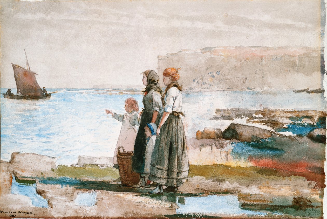 Balıkçı Filolarının dönüşünü beklemek, 1881 by Winslow Homer