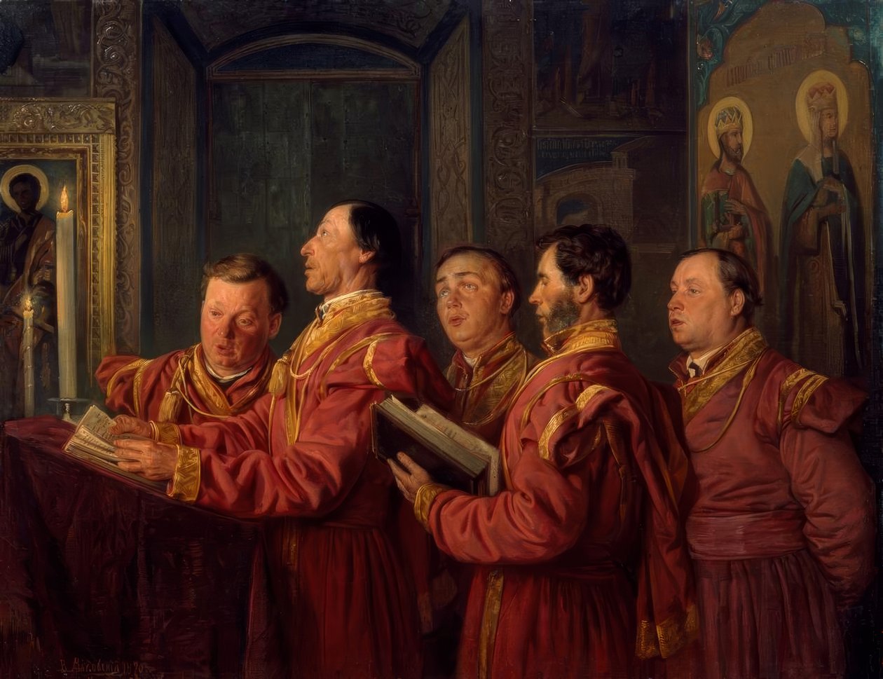 Kilisede koro şarkıcısı by Wladimir Jegorowitsch Makowski
