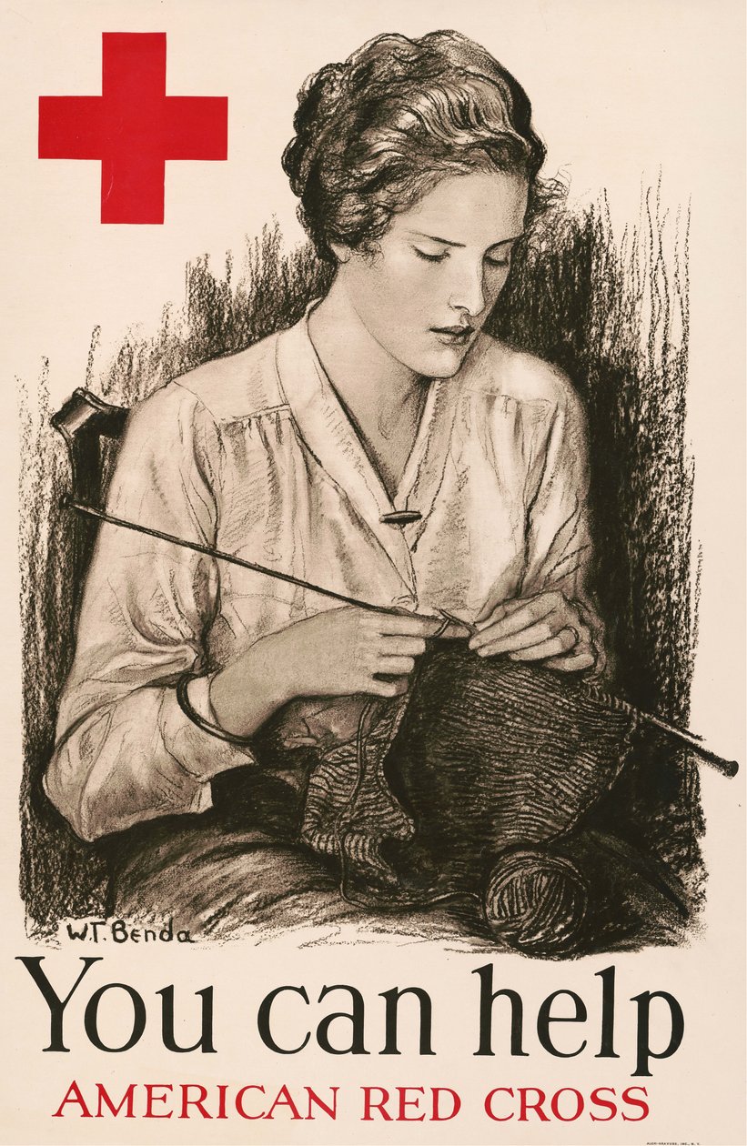 Yardım edebilirsiniz - Amerikan Kızıl Haçı, 1918. by Wladyslaw Theodor Benda