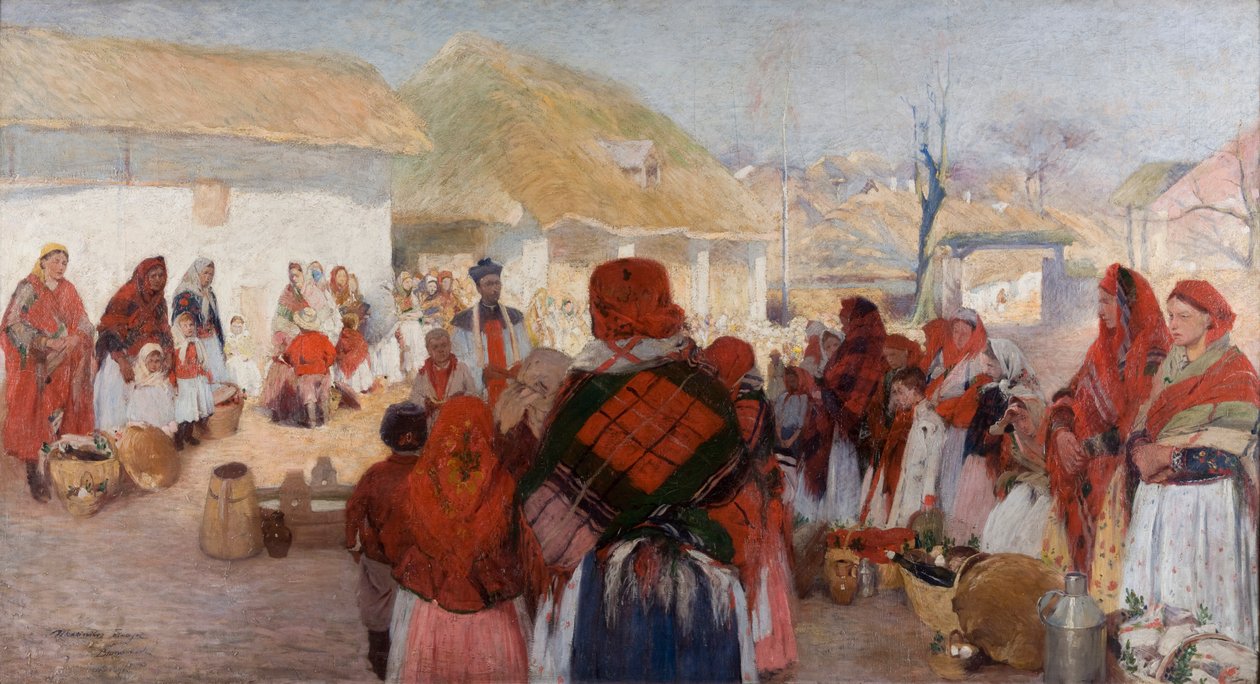 Bronowice'de Paskalya Yemeklerinin Kutsaması by Wlodzimierz Tetmajer