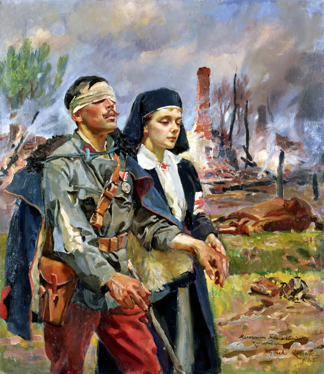 Yaralı Asker, 1915 by Wojciech Kossak