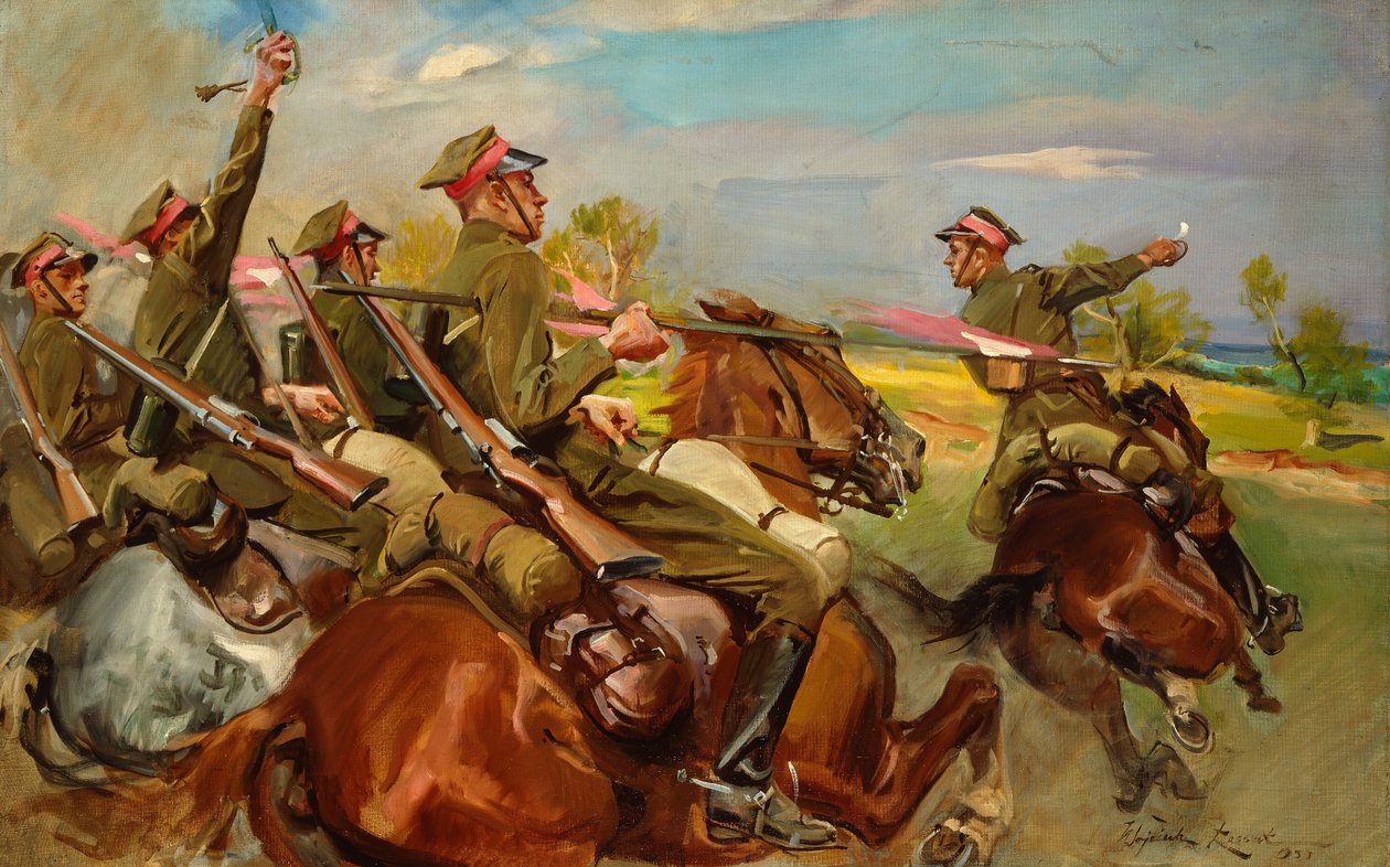 Polonya Süvari Yükü (tuval üzerine yağlı boya) by Wojciech Kossak