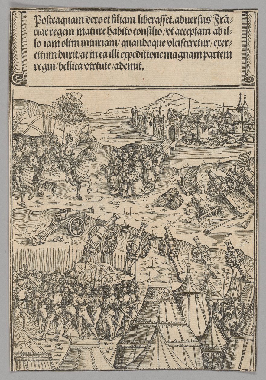 Bir Fransız Şehrinin Teslimi, Zafer Takı'ndan İmparator I. Maximilian'ın Hayatından Tarihsel Sahnelerden 12. levha by Wolf Traut
