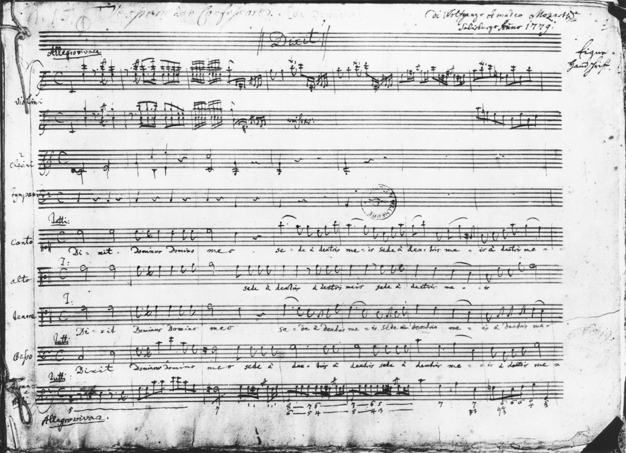 Pazar Akşam Yemeği, 1779 by Wolfgang Amadeus Mozart