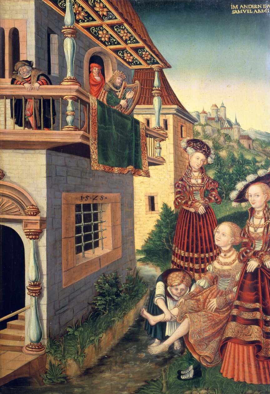 David and Bathsheba, 1528 (panel) by Wolfgang Krodel