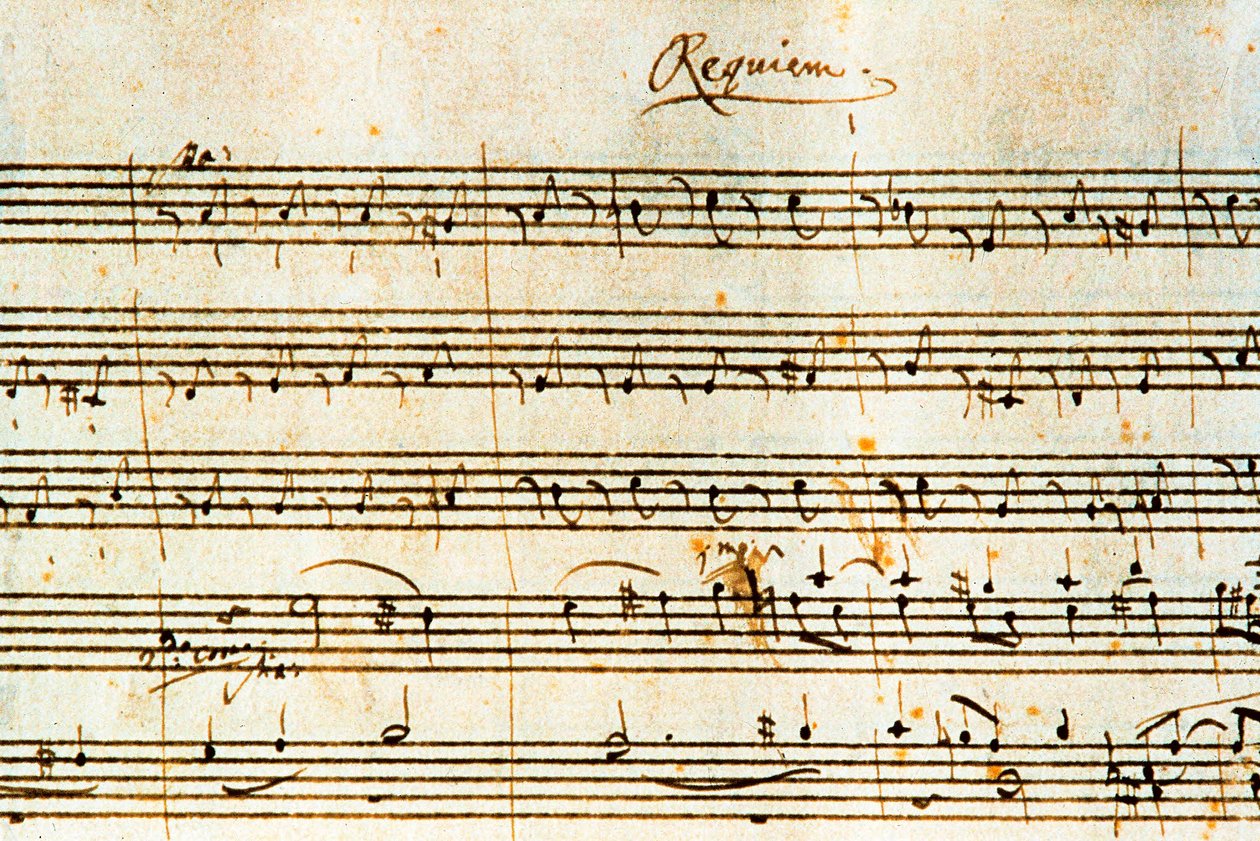 Avusturyalı besteci Wolfgang Amadeus Mozart (1756-1791) tarafından Requiem, K. 626 imza puanı by Wolfgang Amadeus Mozart
