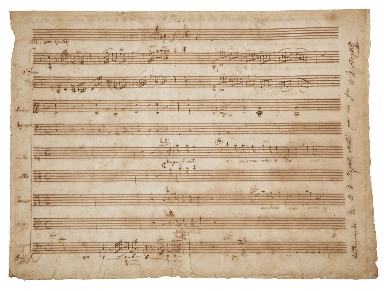 Magnificat, K. 321a. Elyazması, solist ve koro, org ve orkestra için nota, c.1779 by Wolfgang Amadeus Mozart