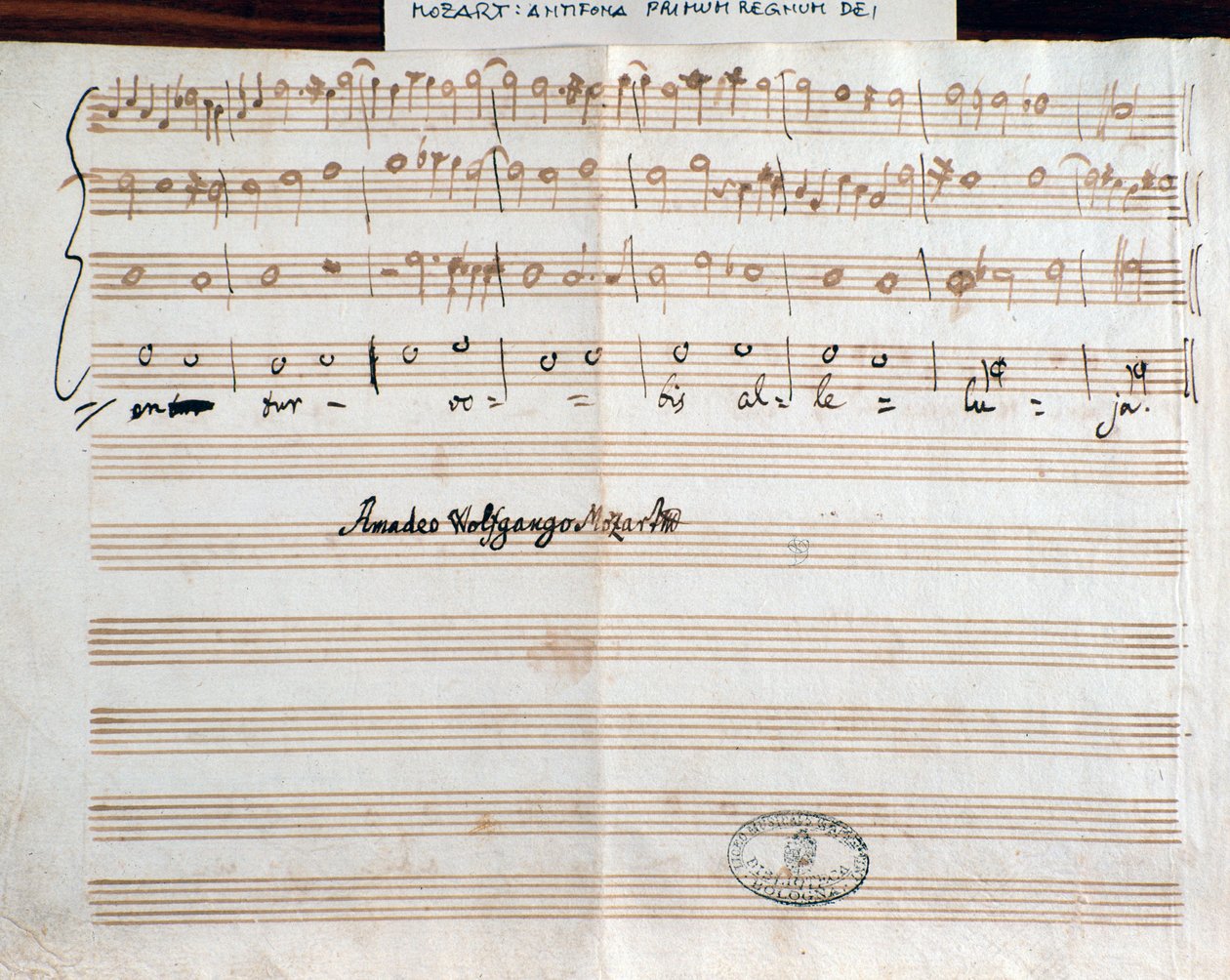 Bestecinin imzasıyla Mozart