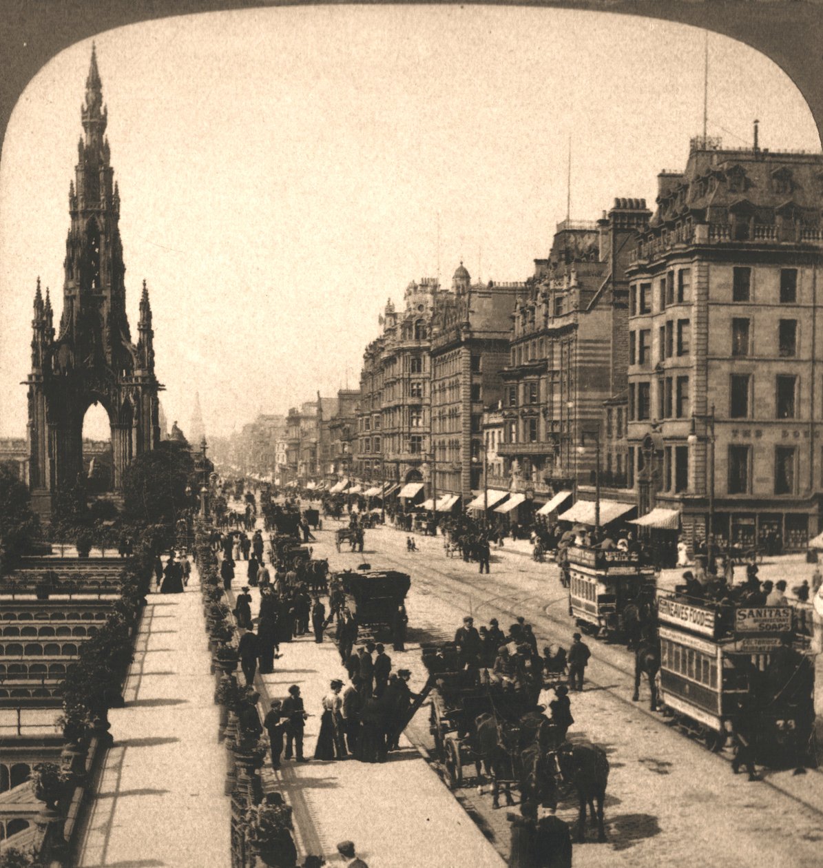 Princes Street, Edinburg, 1896. by Works and Sun Sculpture Studios