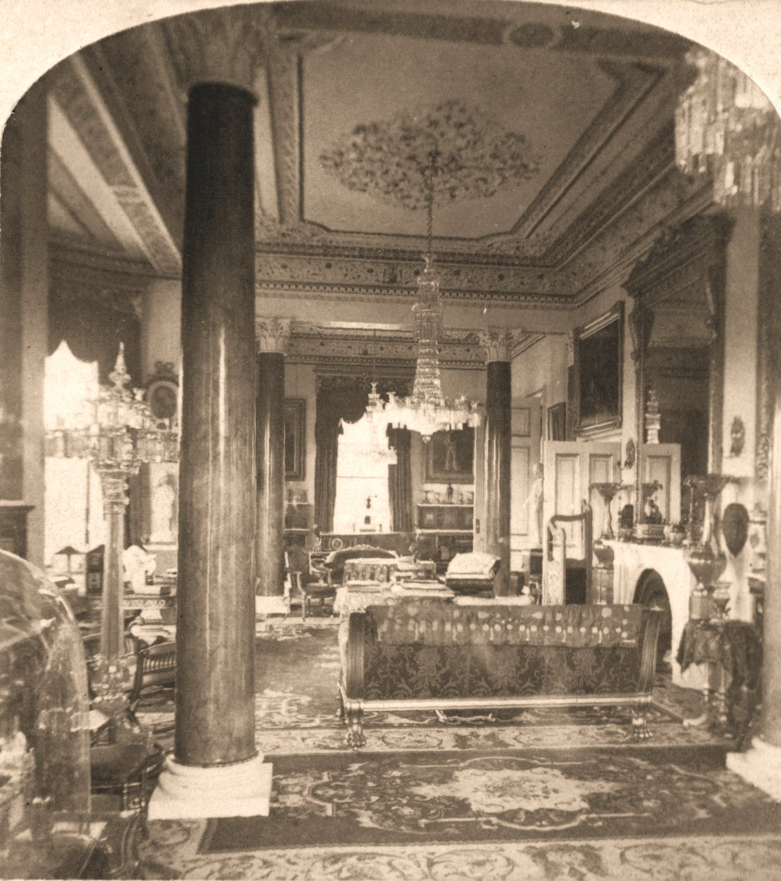 The Drawing Room, Queen Victorias Marine Residence, Osborne House, I.O.W, 1900. by Works and Sun Sculpture Studios