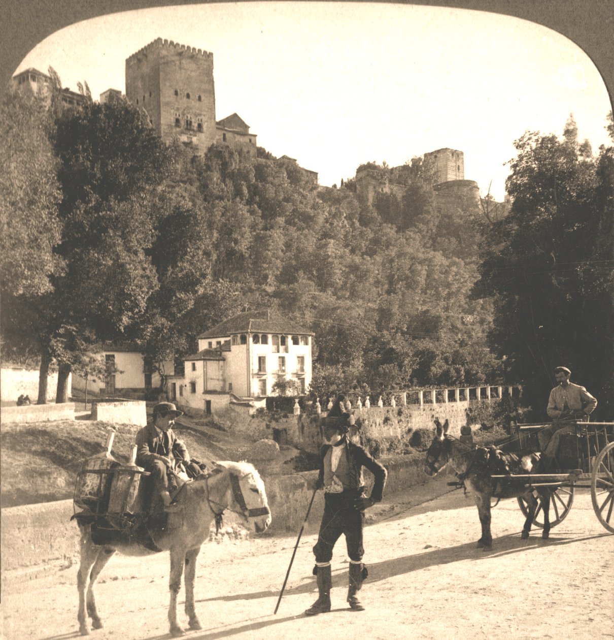 Elhamra Duvarları ve Kuleleri, Granada, İspanya, 1896. by Works and Sun Sculpture Studios