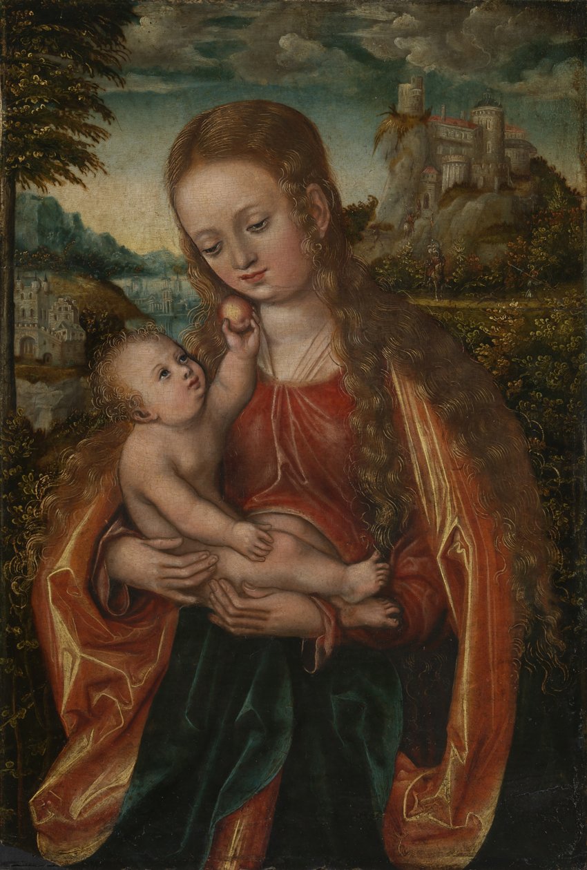 madonna ve çocuk by Workshop of Lucas Cranach the Elder  