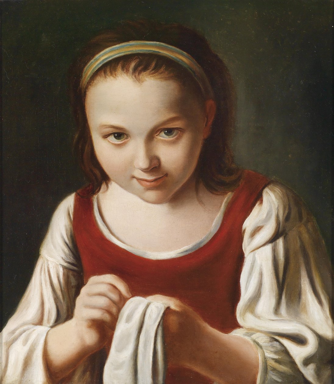 Bir dikiş kız by Pietro Antonio Rotari