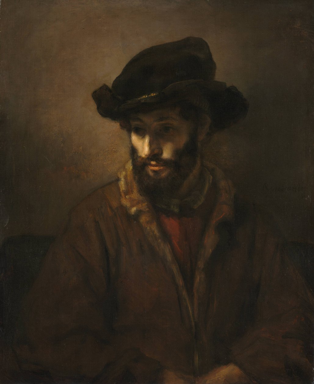 Şapka Takan Sakallı Bir Adam by Workshop of Rembrandt