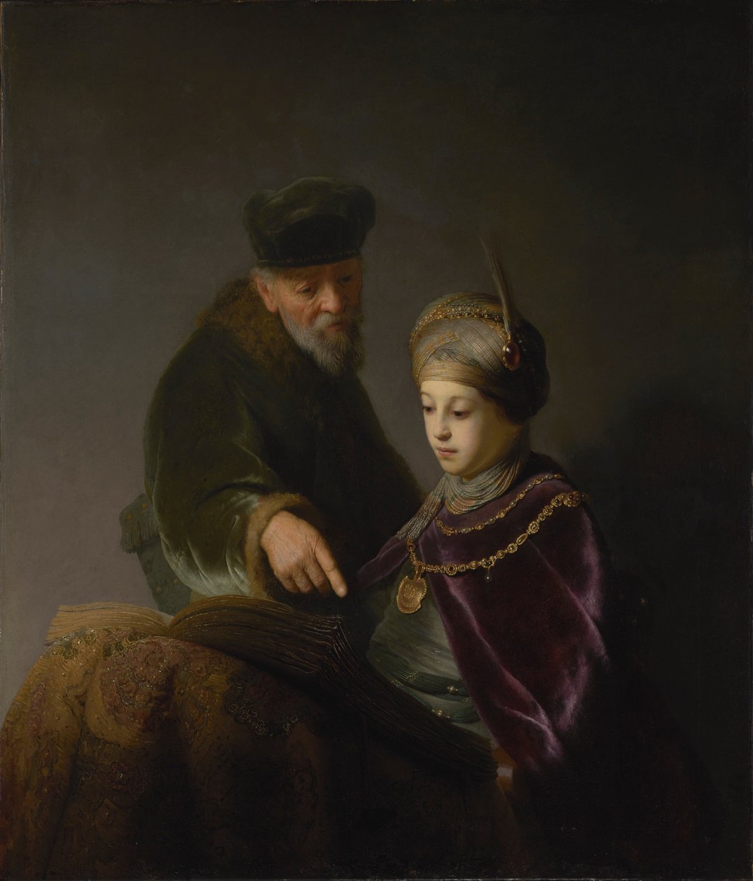 Genç Bir Bilgin ve Öğretmeni by Workshop of Rembrandt