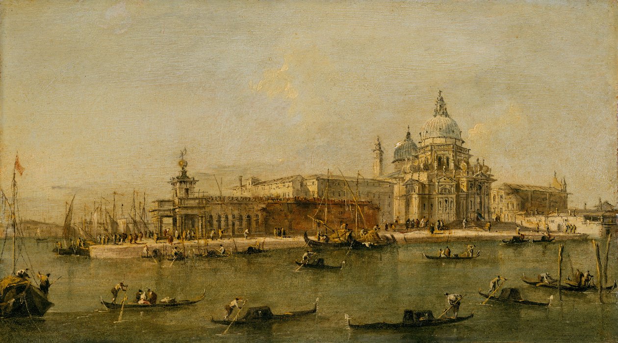 Venedik: Dogana ve Santa Maria della Salute. by Workshop of Francesco Guardi