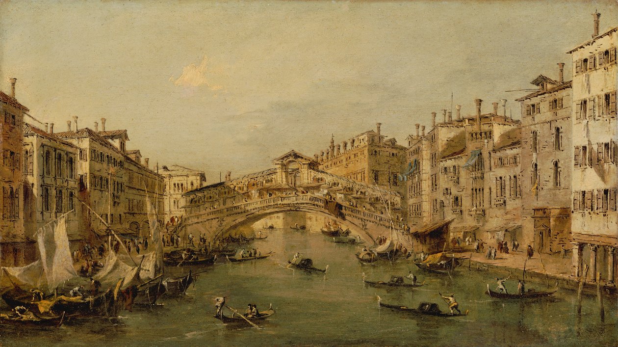 Venedik: Rialto. by Workshop of Francesco Guardi