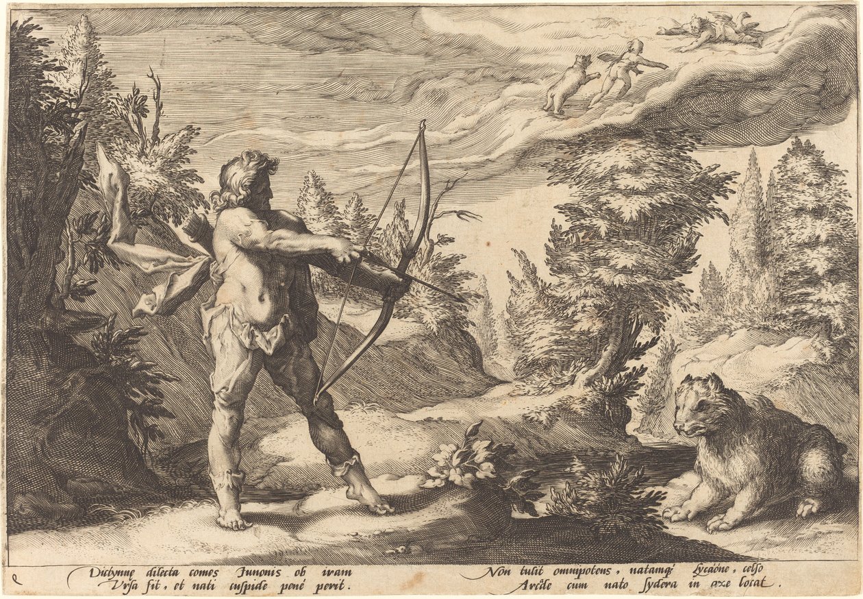 Arcas Annesini Öldürmeye Hazırlanıyor by Workshop of Hendrick Goltzius, after Hendrick Goltzius