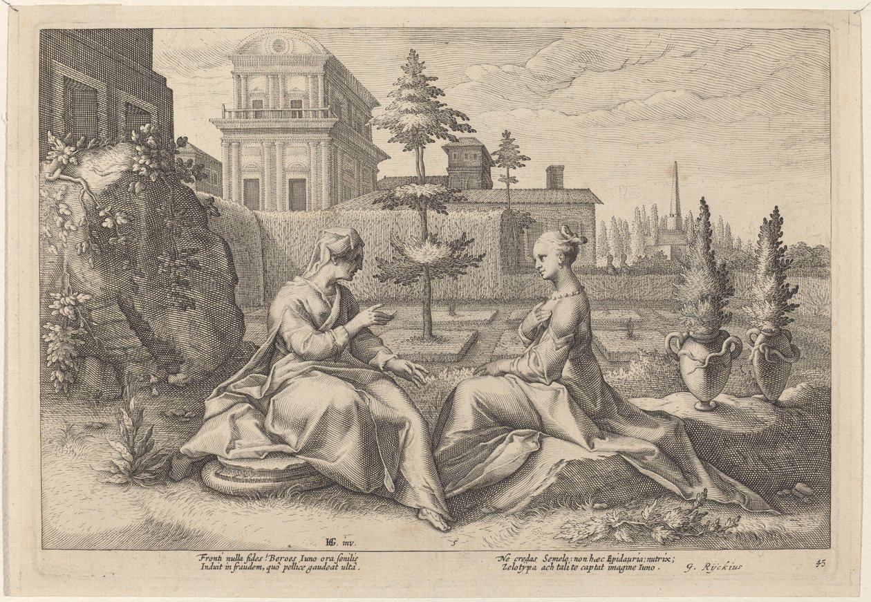 Beroe Şeklinde Juno, Uyarı Semele by Workshop of Hendrick Goltzius, after Hendrick Goltzius