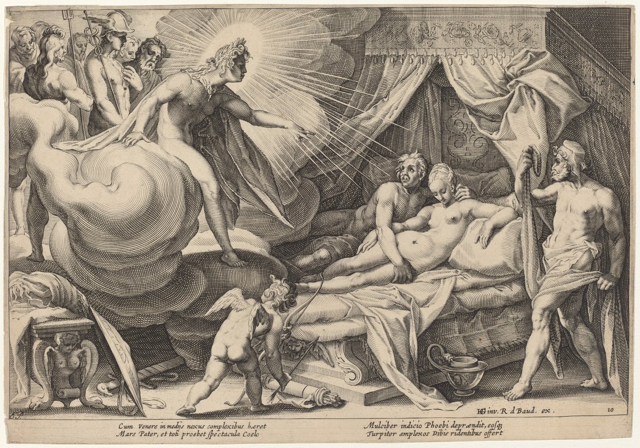 Mars ve Venüs Şaşırdı by Workshop of Hendrick Goltzius, after Hendrick Goltzius