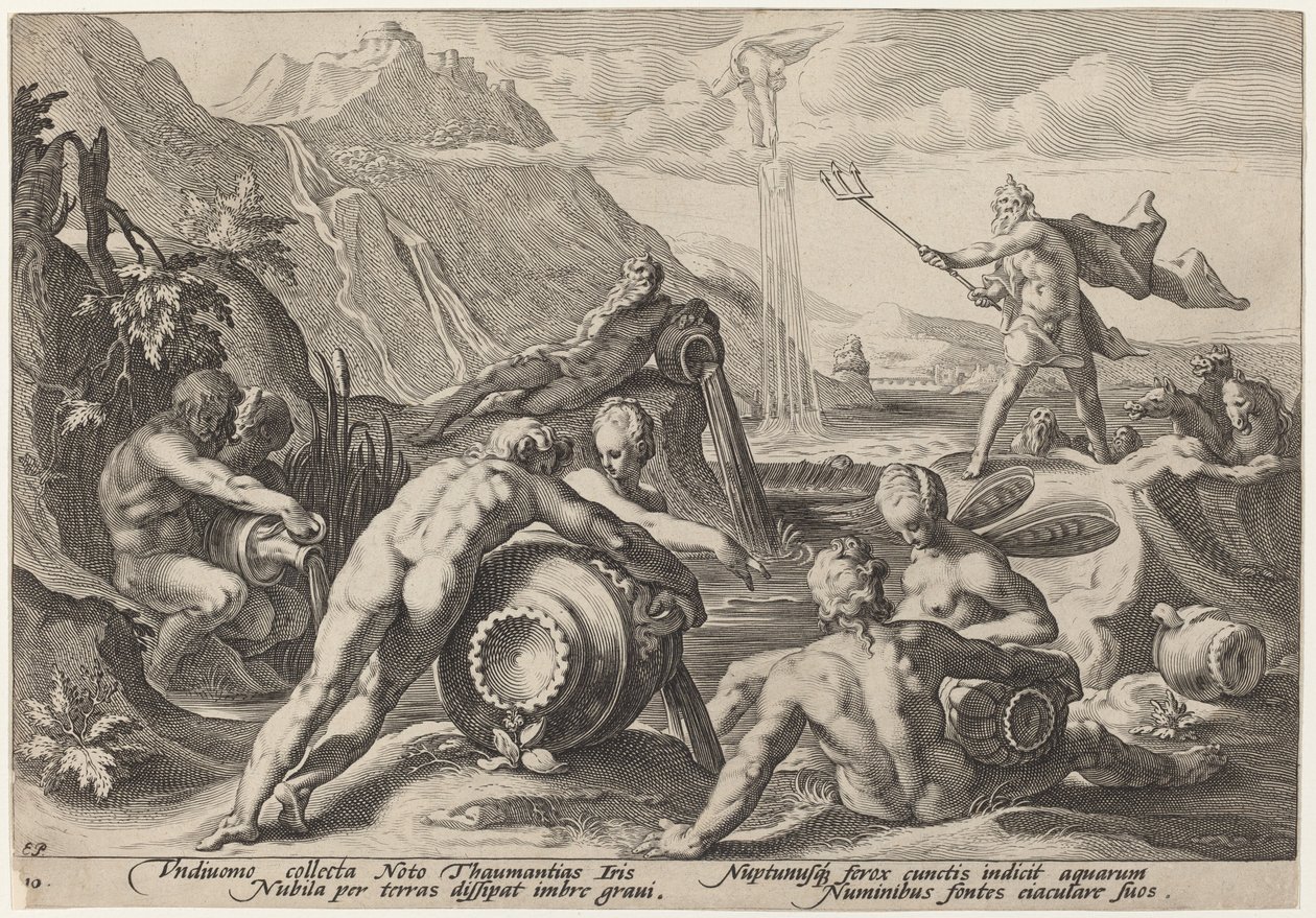 Neptün İnsanın Yok Edilmesini Planlıyor by Workshop of Hendrick Goltzius, after Hendrick Goltzius