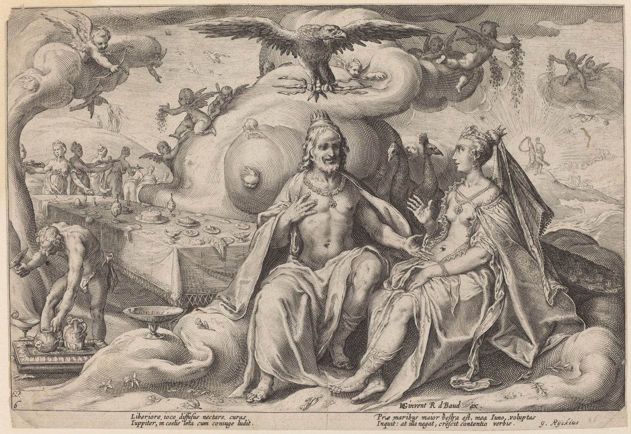 Jüpiter ve Juno Arasındaki Anlaşmazlık by Workshop of Hendrick Goltzius, after Hendrick Goltzius