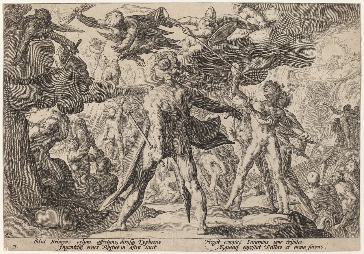 Göklere Tırmanan Devler by Workshop of Hendrick Goltzius, after Hendrick Goltzius