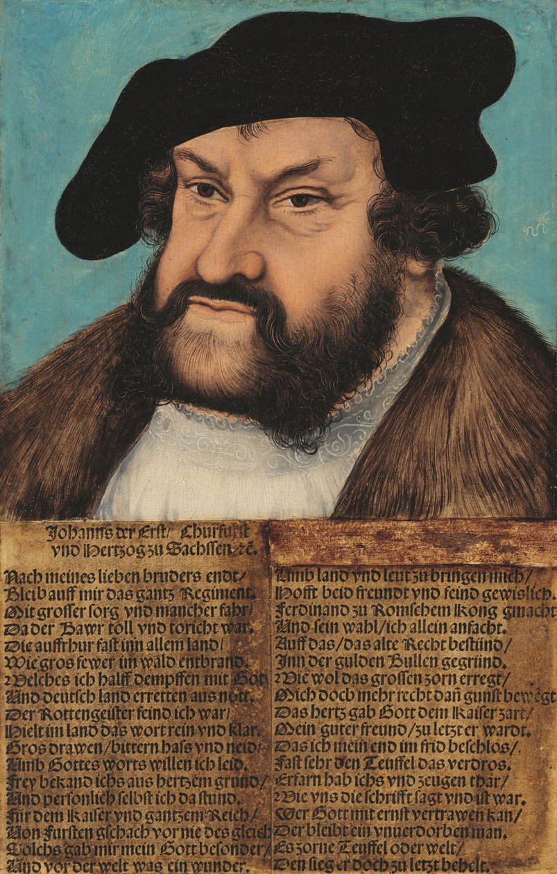Almanca: Johann der Beständige, Kurfürst von Sachsen (1486-1532) Sadık Johann. Saksonya Seçmeni (1486-1532) by workshop of Lucas Cranach the Elder