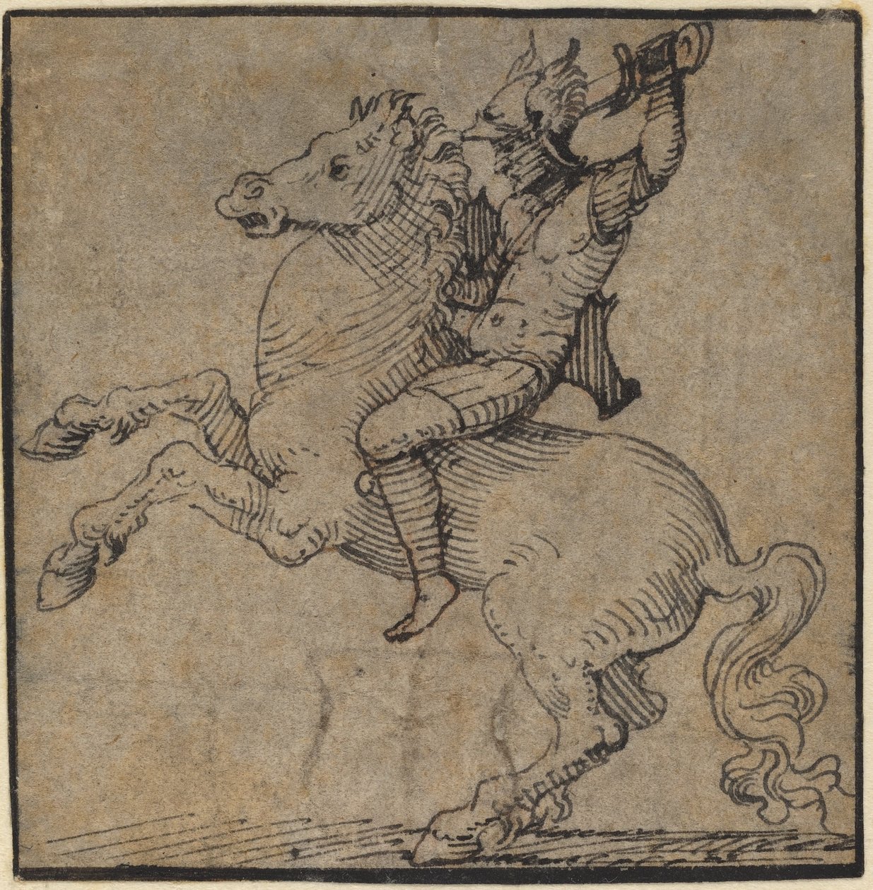 Yetiştirme Atında Rönesans Zırhlı Savaşçı by Workshop of Peter Vischer the Younger