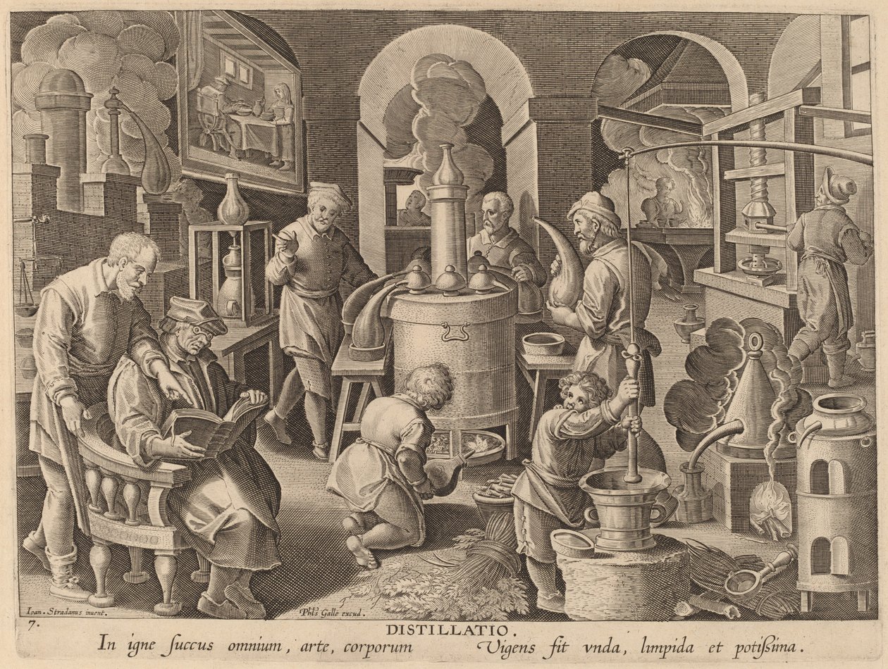 Damıtma (Damıtma) by Workshop of Philip Galle after Jan van der Straet