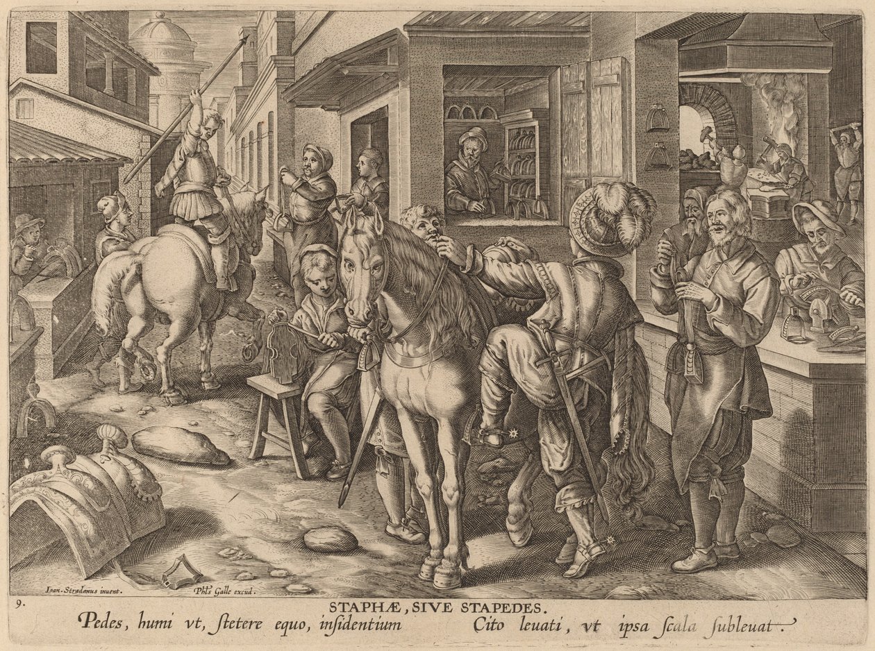 Staphae, Sive Stapedes (Üzengi veya Ayak Dayanağı) by Workshop of Philip Galle after Jan van der Straet