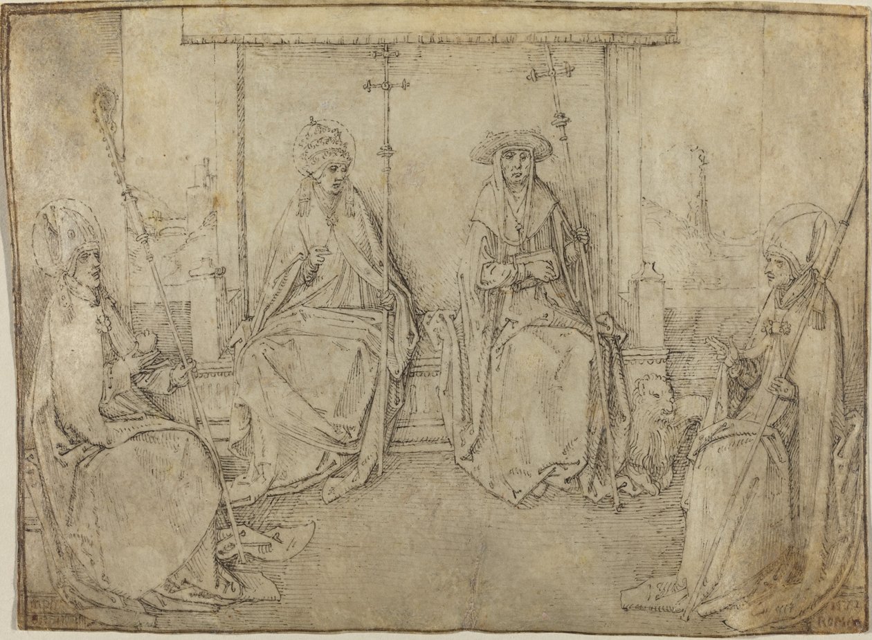 Kilisenin Dört Latin Babası by Workshop of Valentijn van Orley