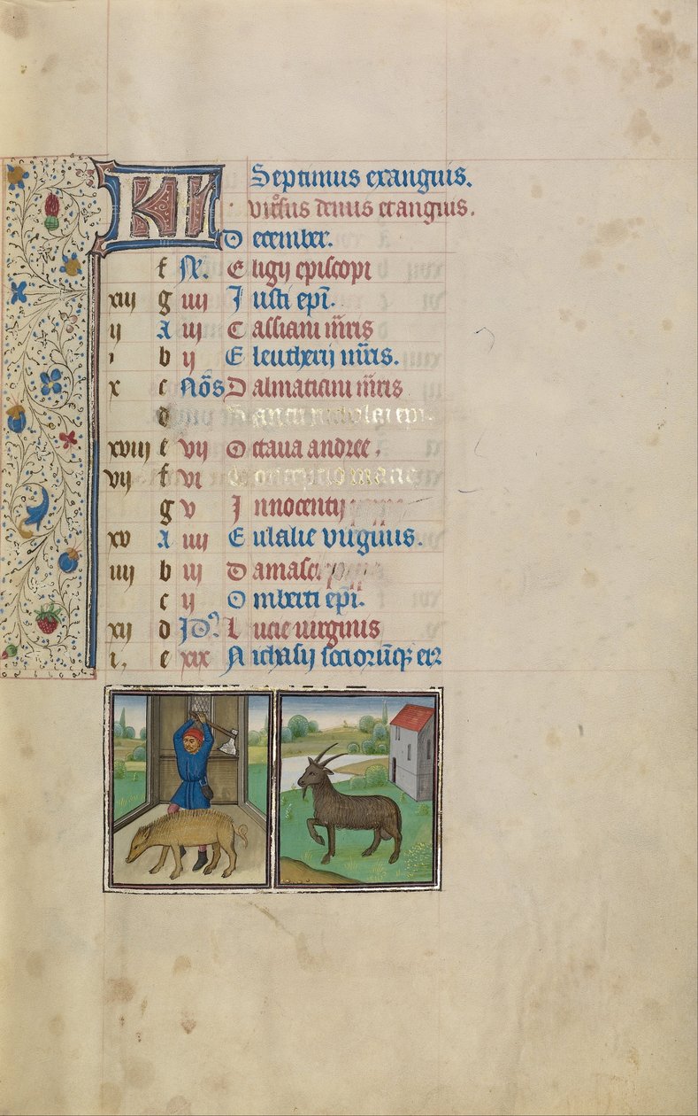 Domuz Kesen Adam; Oğlak Burcu by Workshop of Willem Vrelant