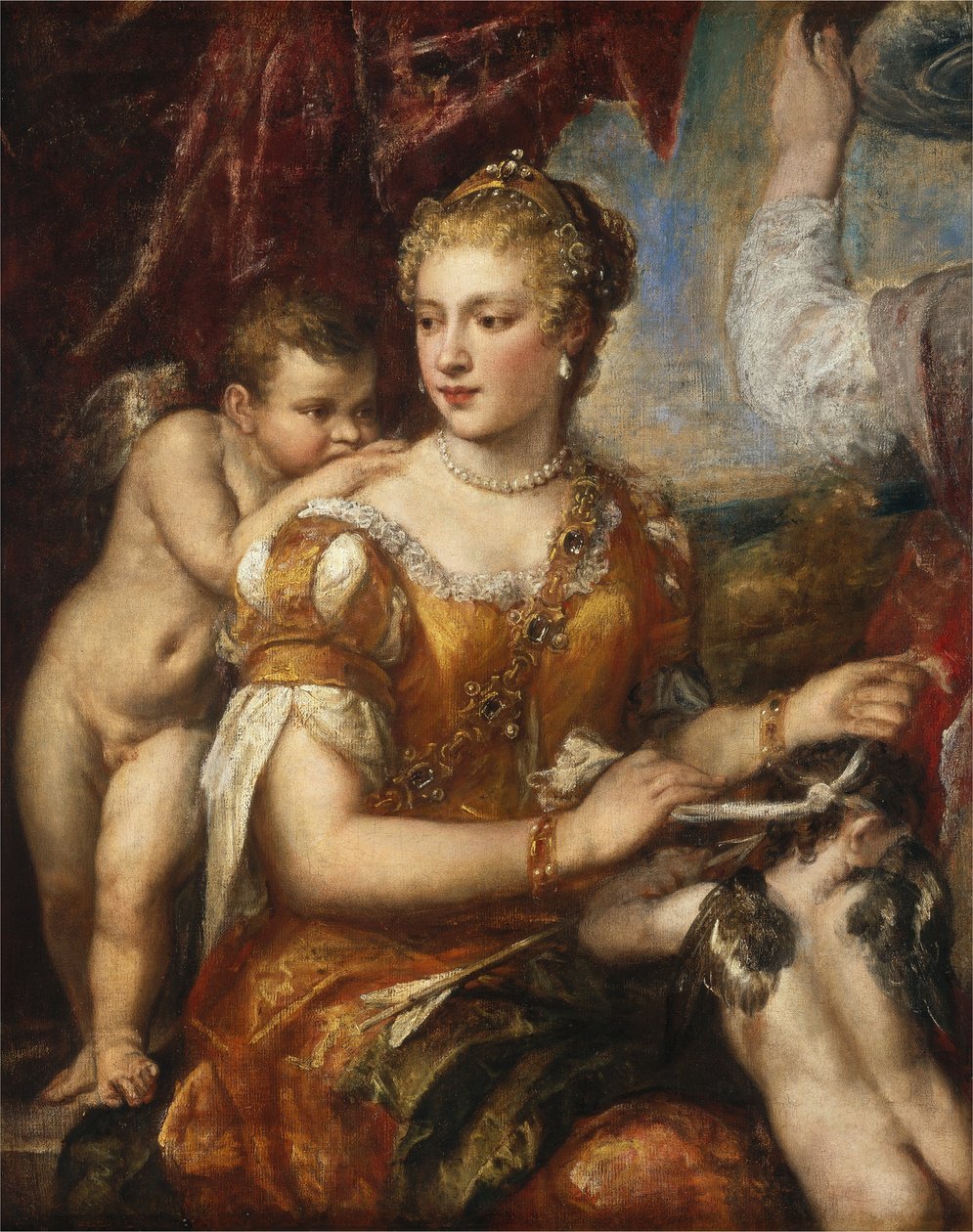 Venüs Gözünü Bağlayan Aşk Tanrısı by Workshop or Follower of Titian