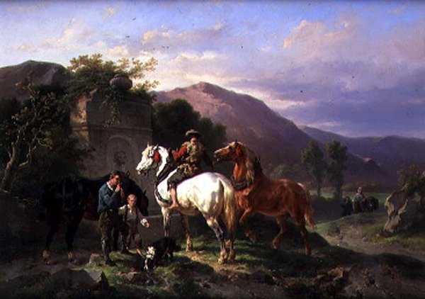 Atları Sulamak (tuval üzerine yağlı boya) by Wouterus Verschuur