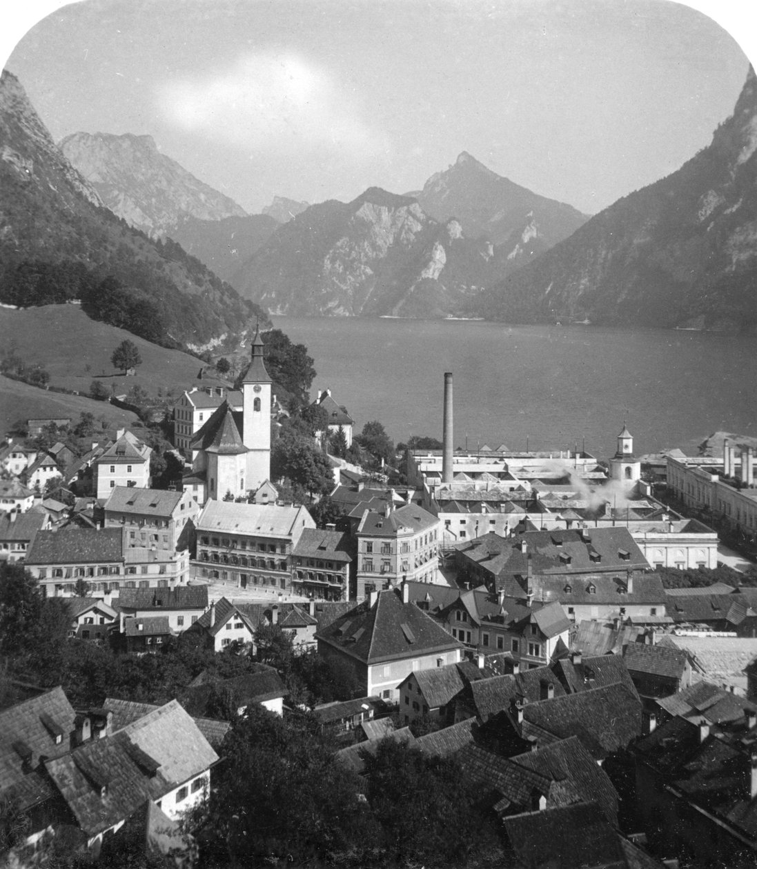 Ebensee ve Traun Gölü, Salzkammergut, Avusturya, c1900'ler. by Wurthle and Sons