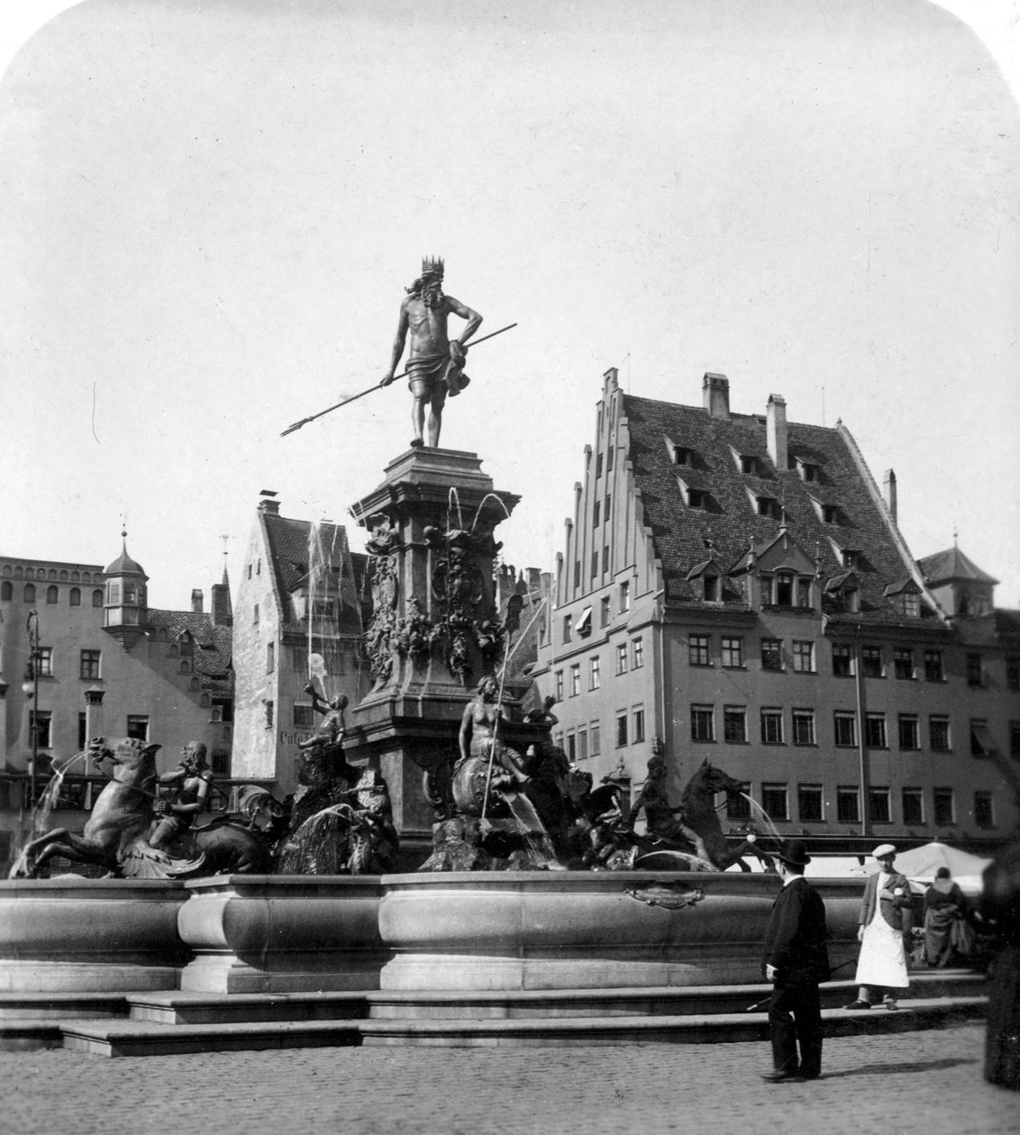 Neptün Çeşmesi, Nürnberg, Almanya, 1900