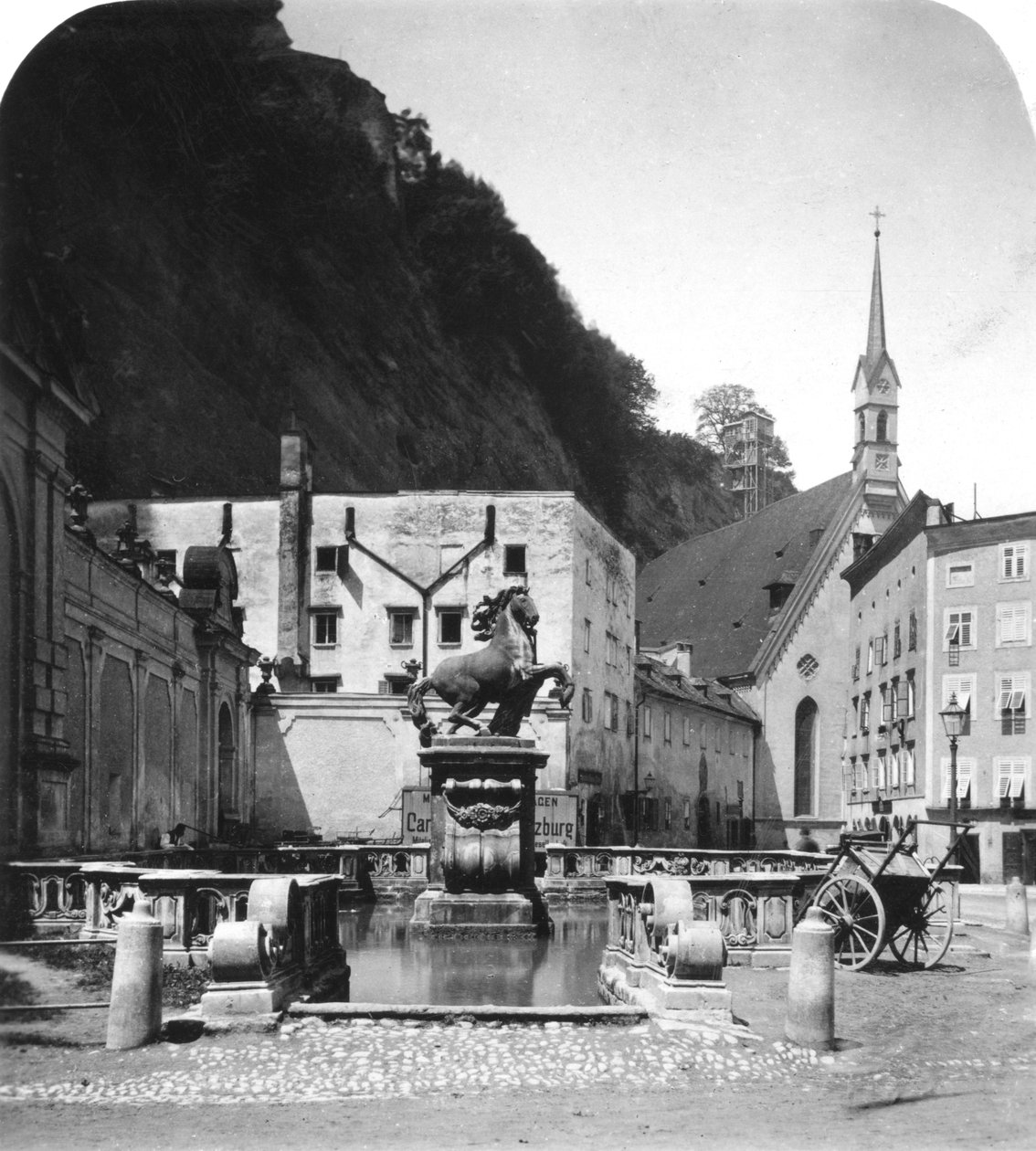 Pferdeschwemme atı kuyusu, Salzburg, Avusturya, 1900