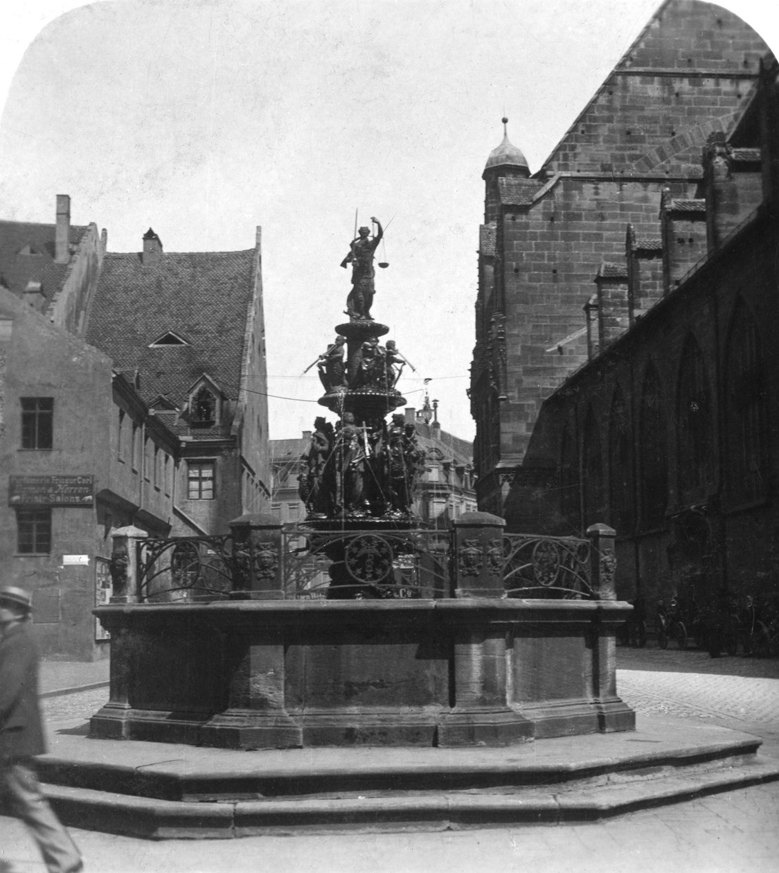 Tugendbrunnen, Nürnberg, Bavyera, Almanya, c1900 by Wurthle and Sons
