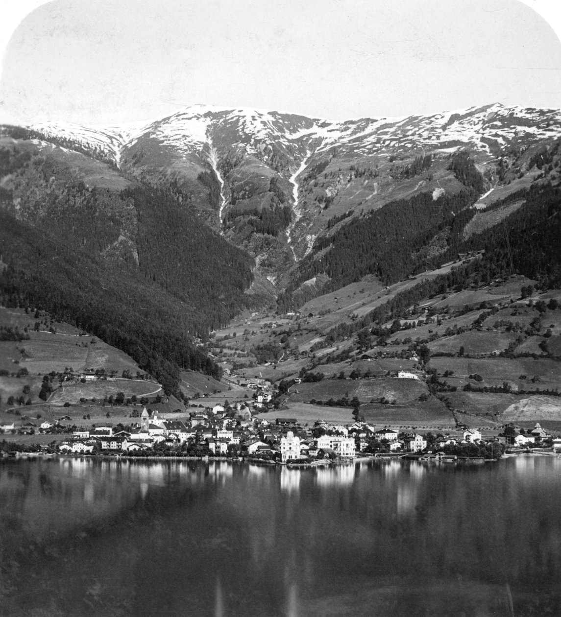 Zell am See ve Schmittenhöhe Dağı, Salzburg, Avusturya, c1900s. by Wurthle and Sons