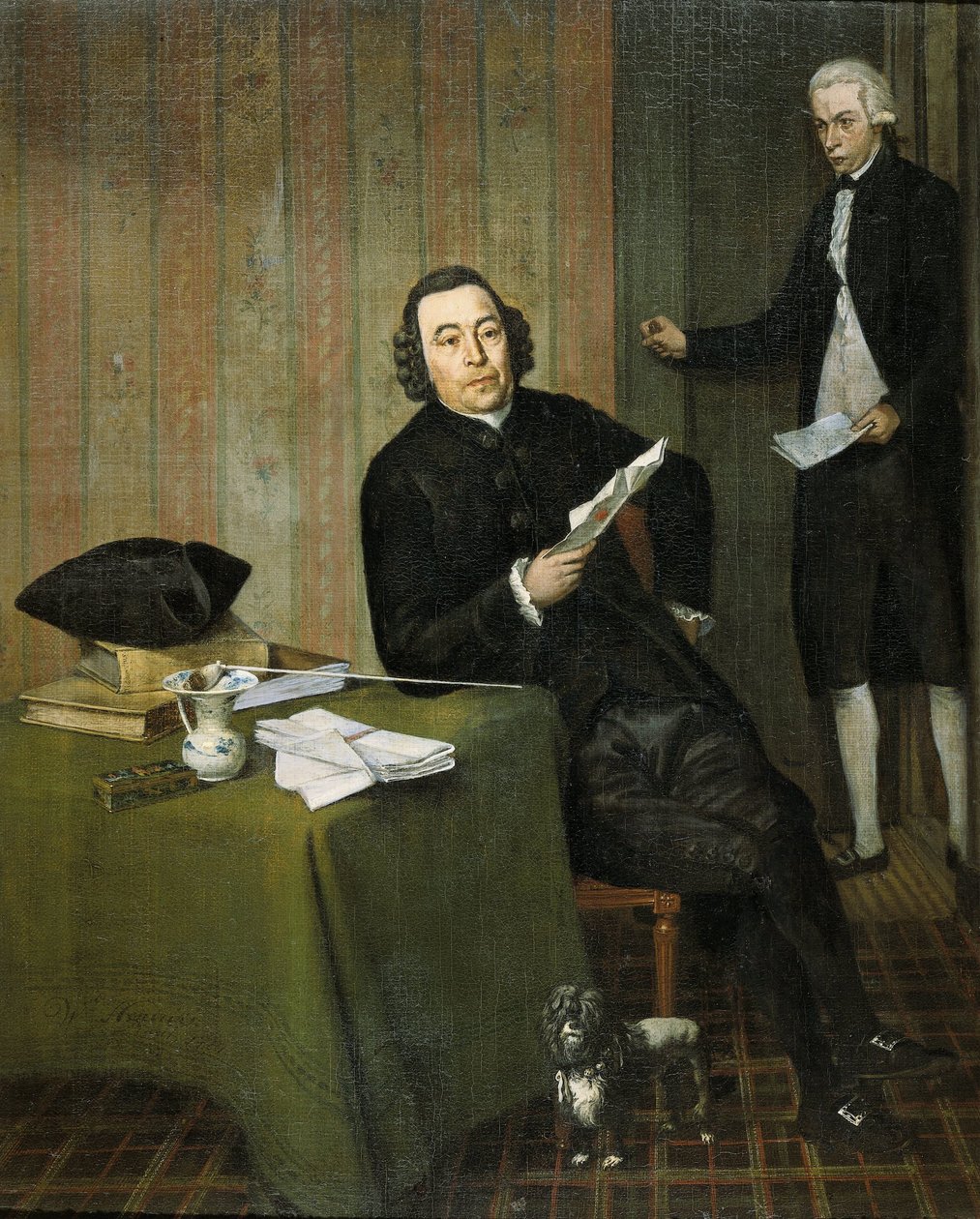 Wernerus Köhne (1725/26-88), Haarlem Noteri, Katibi Jan Bosch ile by Wybrand Hendriks